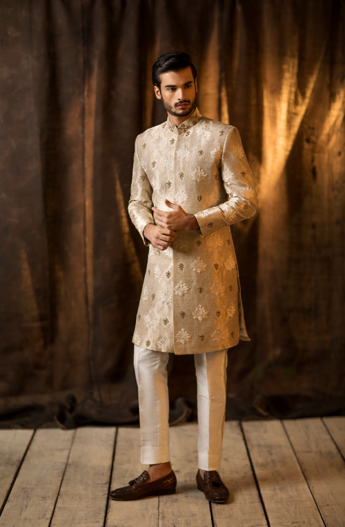 Golden Wedding Sherwani