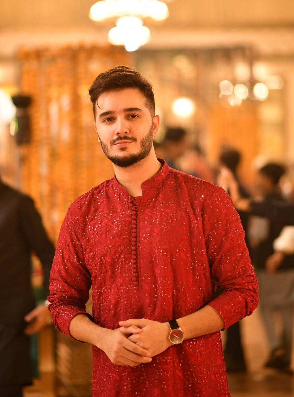 Red Embroidered Kurta